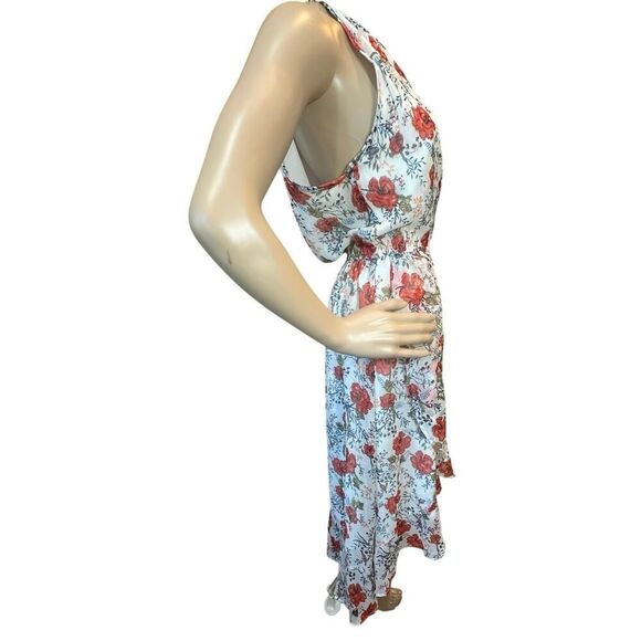 Vintage Abercrombie & Fitch One Shoulder Hi-Low Dress SZ XL Floral Cottagecore - Picture 3 of 16
